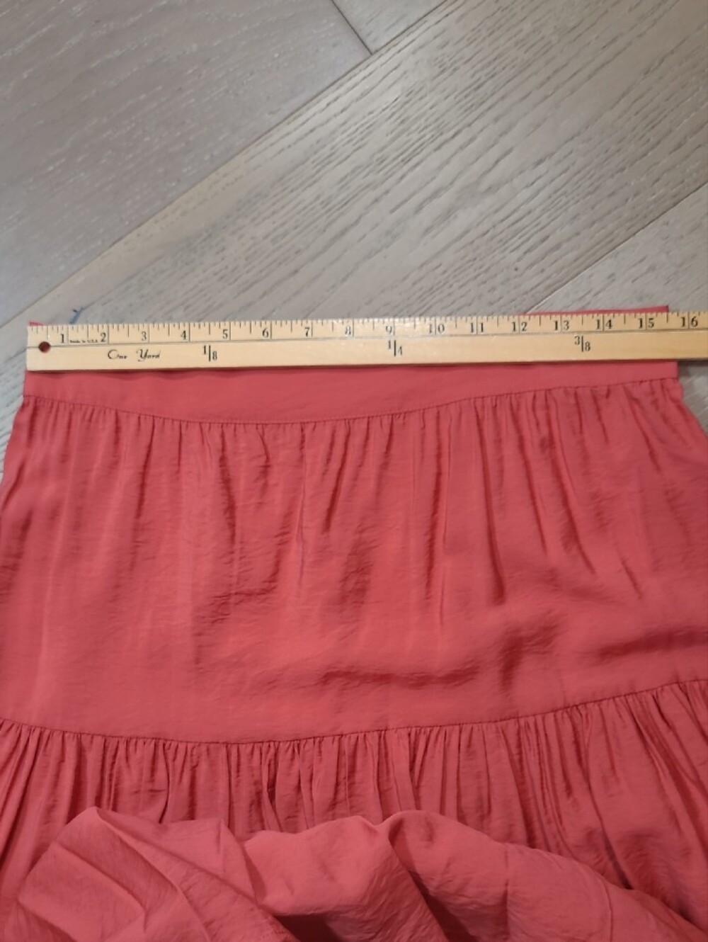 EUC LC Lauren Conrad Skirt Women's sz M Orange Tiered Ruffled Long Skirt - Picture 8 of 12